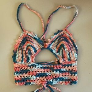 Handmade crochet Peekaboob crop top / bralette